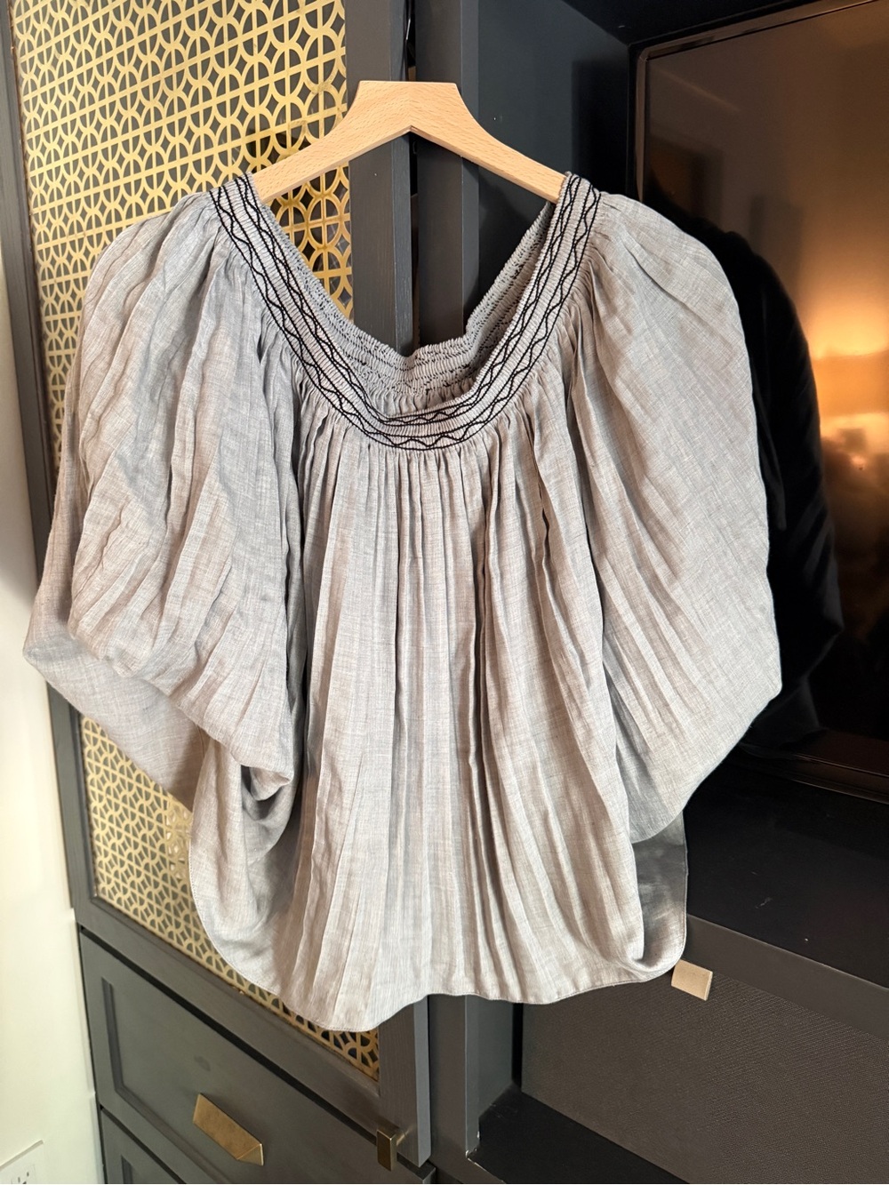 Casilda Mut Embroidered Off-the-Shoulder Gauze Blouse (OS)
